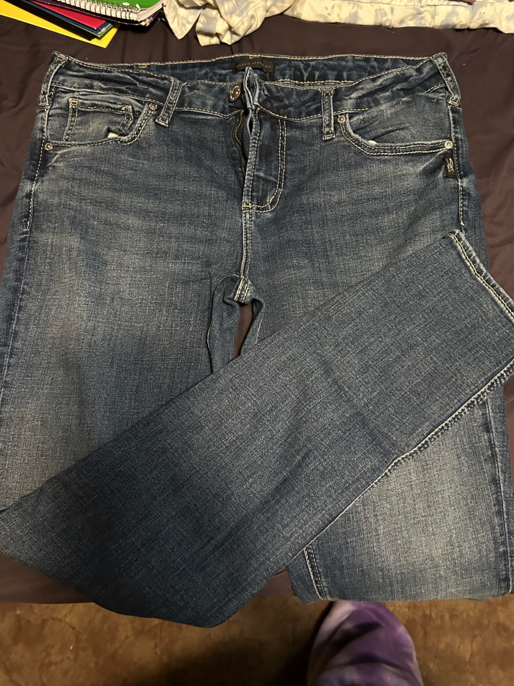 Silver Jeans Women's Skinny Medium Blue Stretch Denim